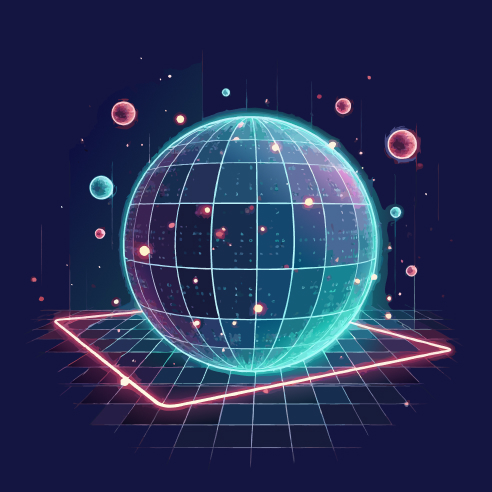 80s-inspired neon graphic for trade platform