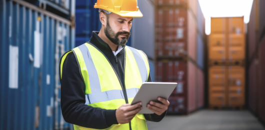 Safety supervisor using tablet to configure operational rules in warehouse setting