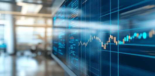 Display interface with trade data visualization
