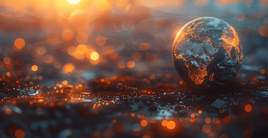 Graphical Image of a Lit Up Earth