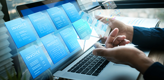Image implying payment processing for trade operations