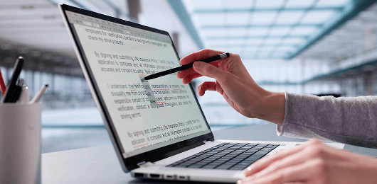Image of a review process screen