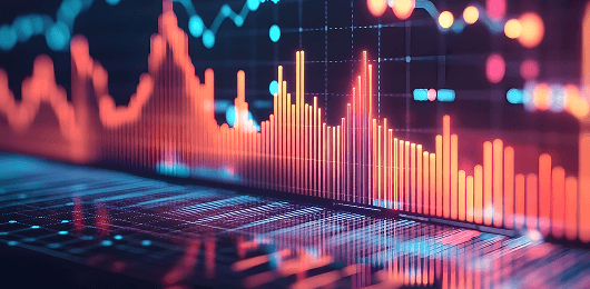 3D data charts and graphs displaying comprehensive risk analysis