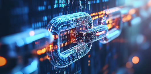 Image of a digital chain symbol implying risk management